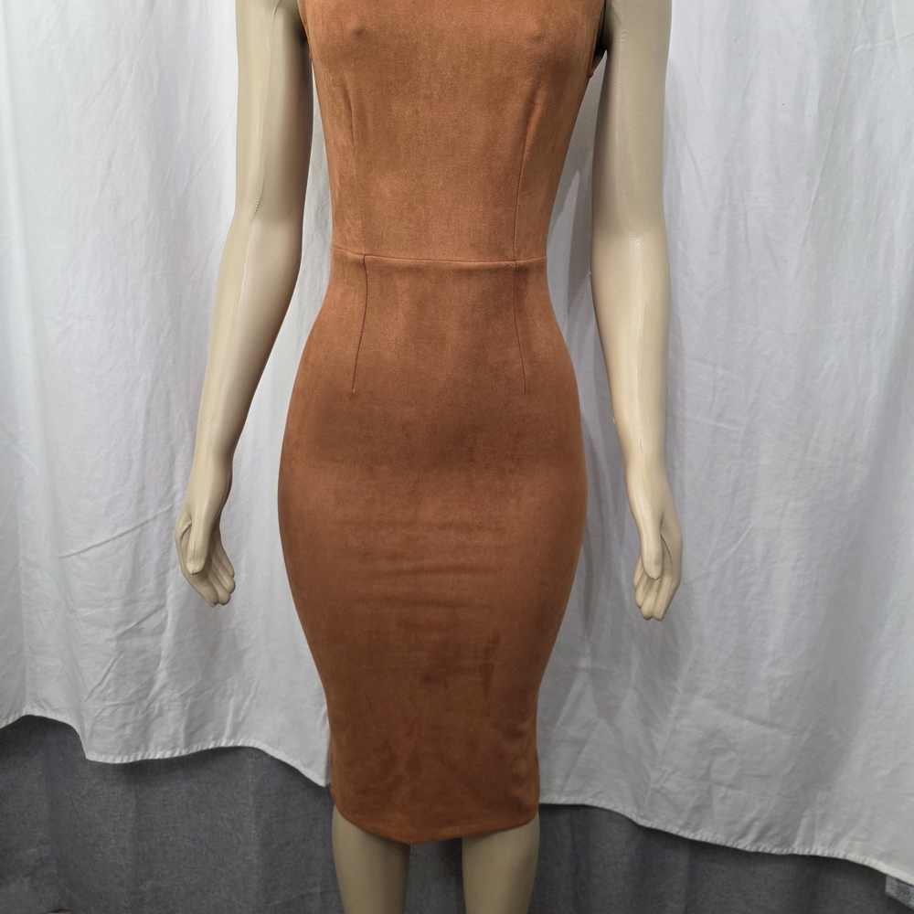 Mauve Tan Backless Dress